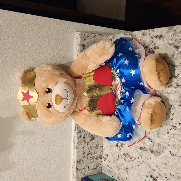 Build A Bear Wonder Woman Bear with Tiara and Dress 15 inches - Picture 6 of 7
